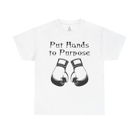 Boxing Tee, "Put Hands to Purpose" Unisex Heavy Cotton Shirt,