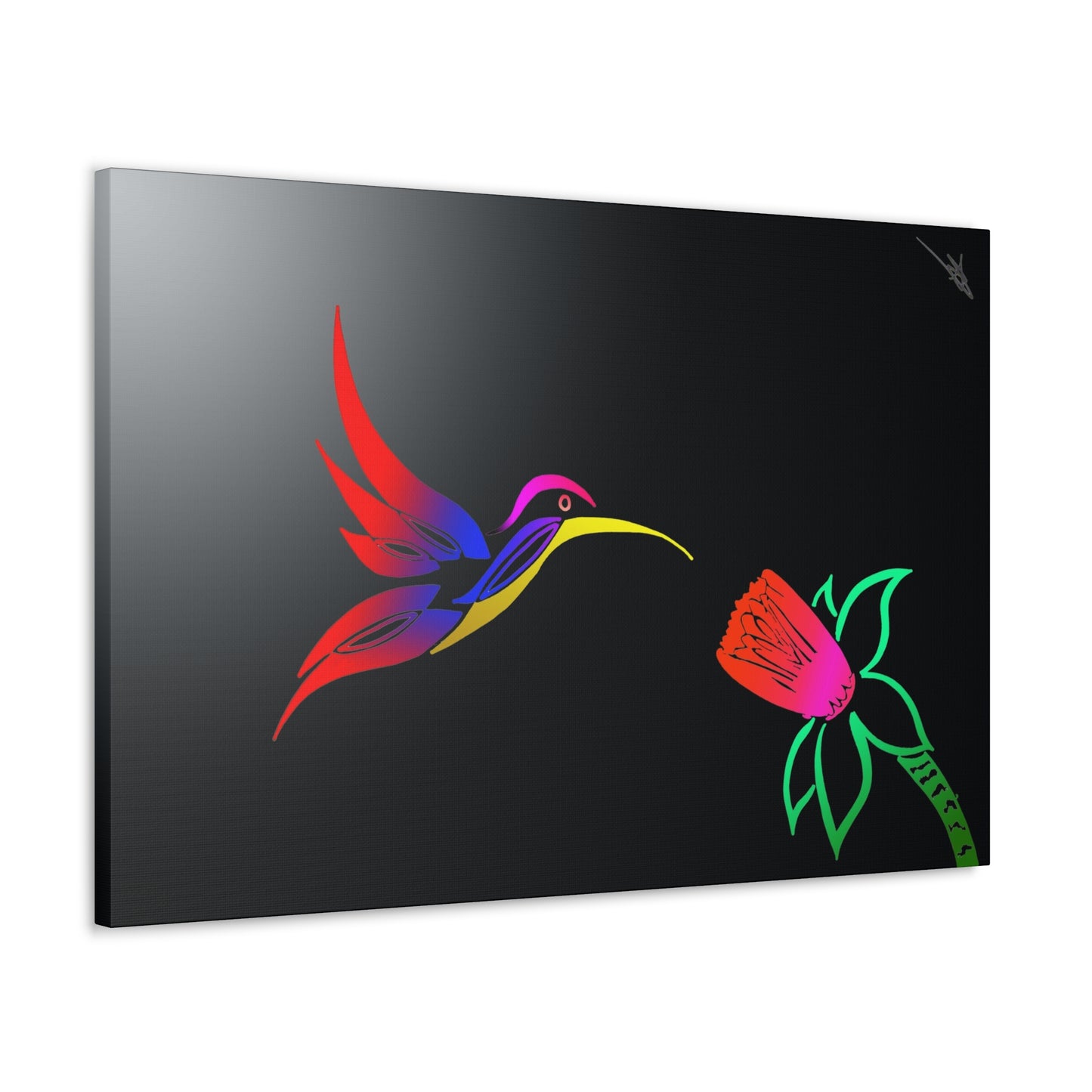 Canvas Gallery Wraps - Humming bird and flower