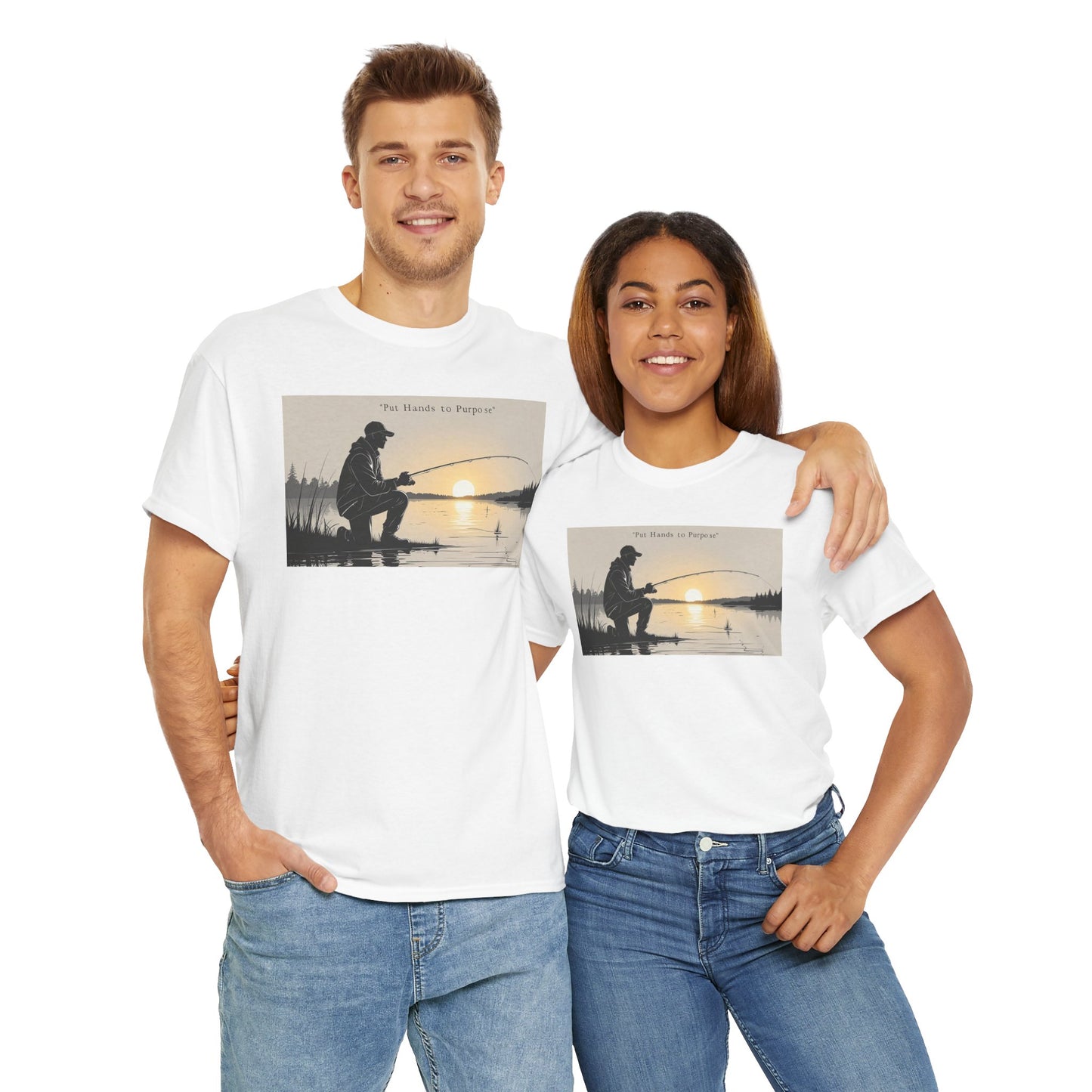 Fishing Graphic Tee, Put Hands to Purpose, Unisex T-Shirt