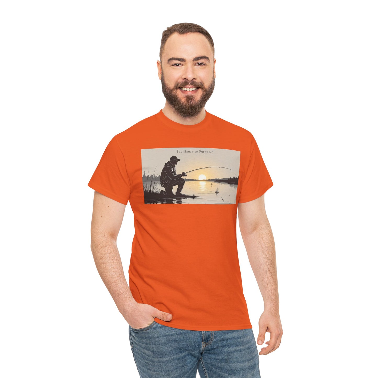 Fishing Graphic Tee, Put Hands to Purpose, Unisex T-Shirt