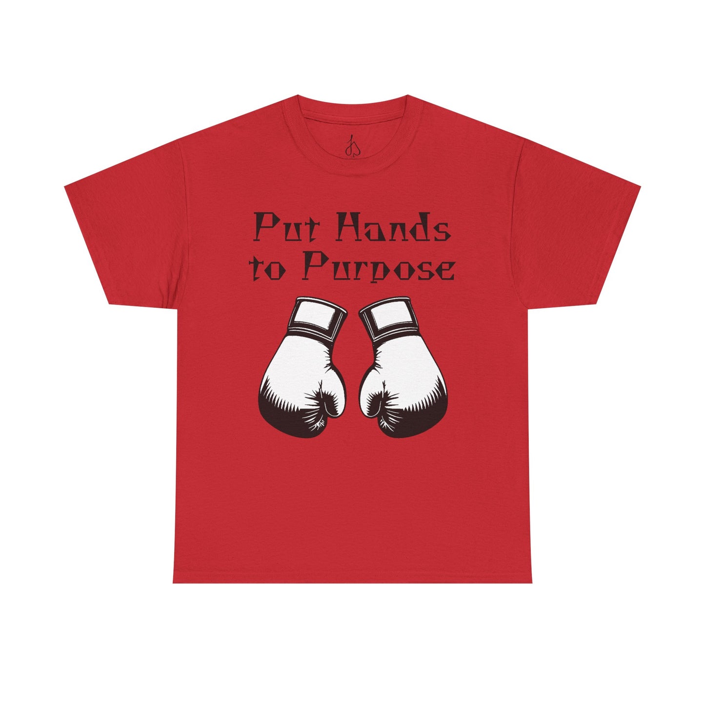 Boxing Tee, "Put Hands to Purpose" Unisex Heavy Cotton Shirt,