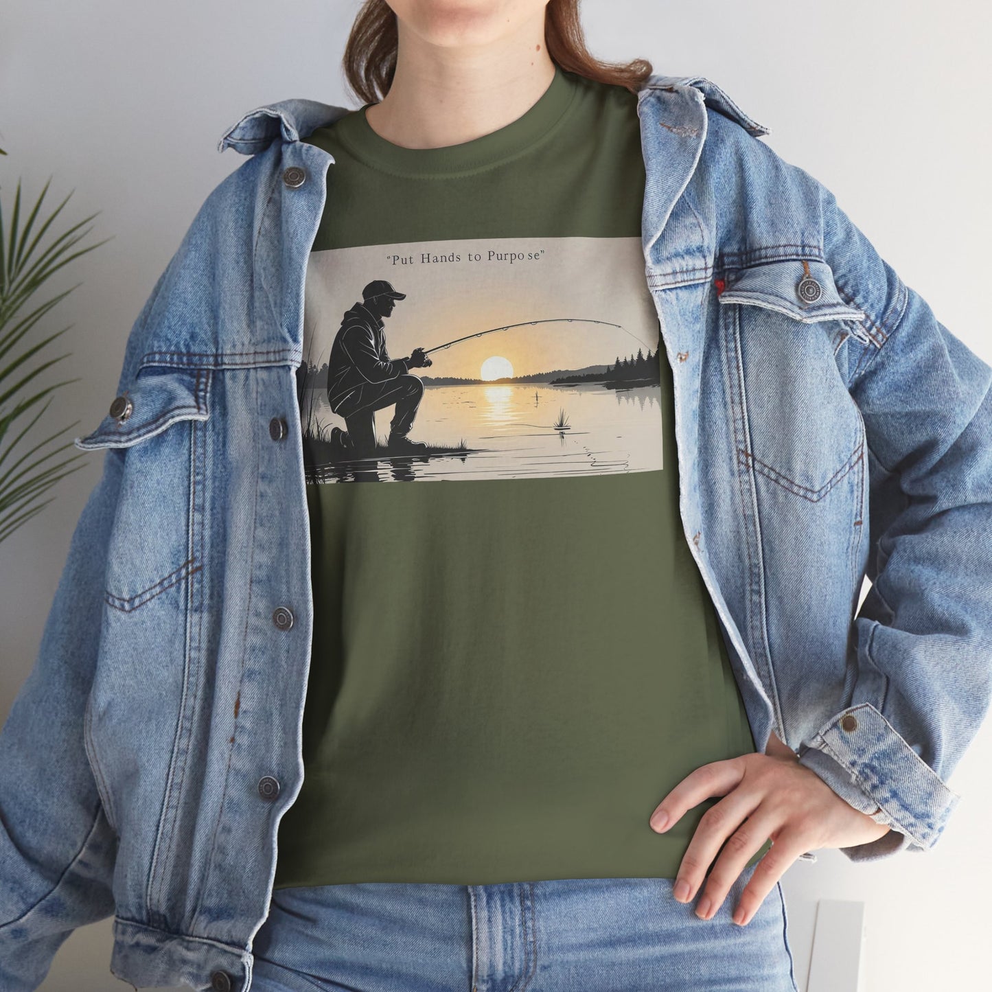 Fishing Graphic Tee, Put Hands to Purpose, Unisex T-Shirt