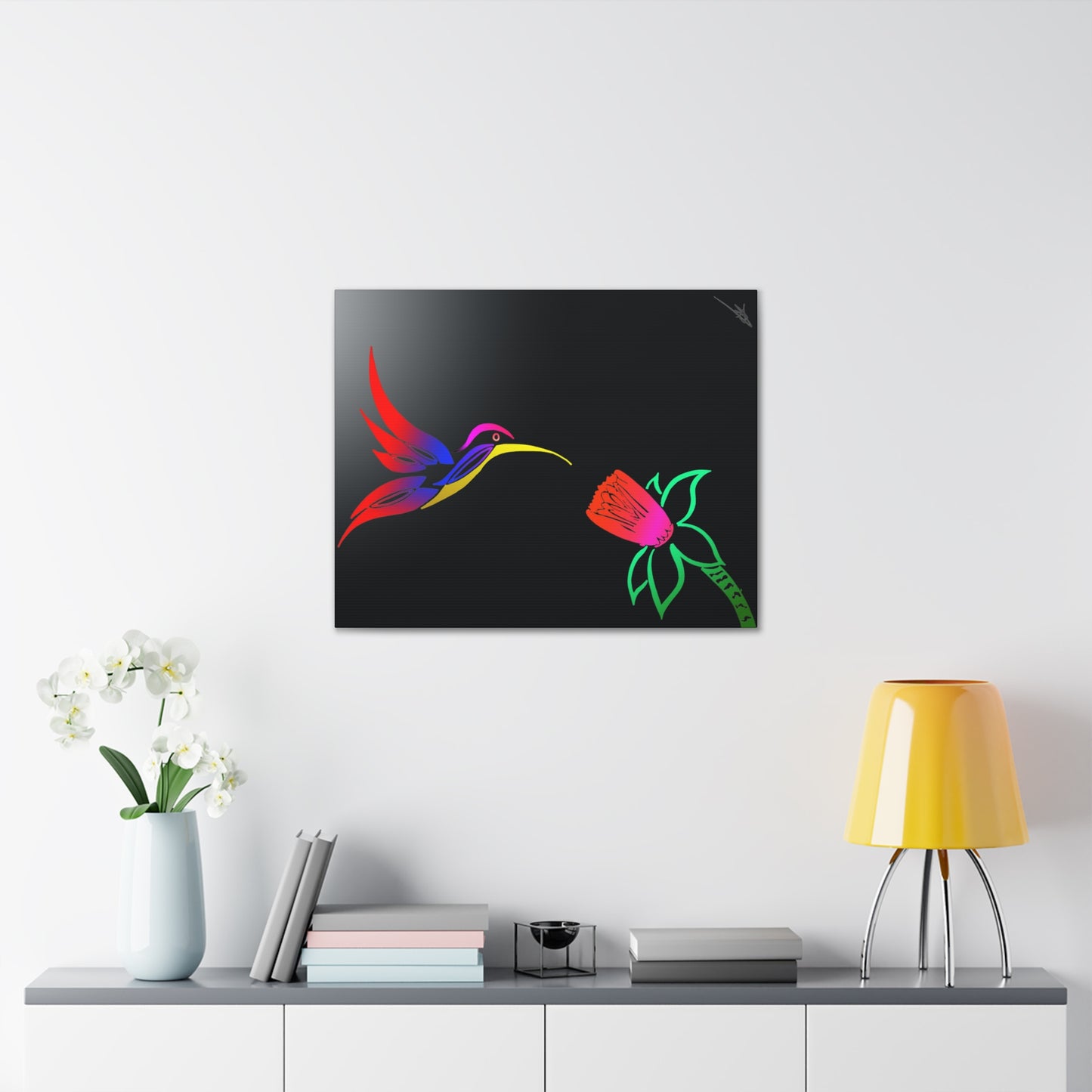 Canvas Gallery Wraps - Humming bird and flower