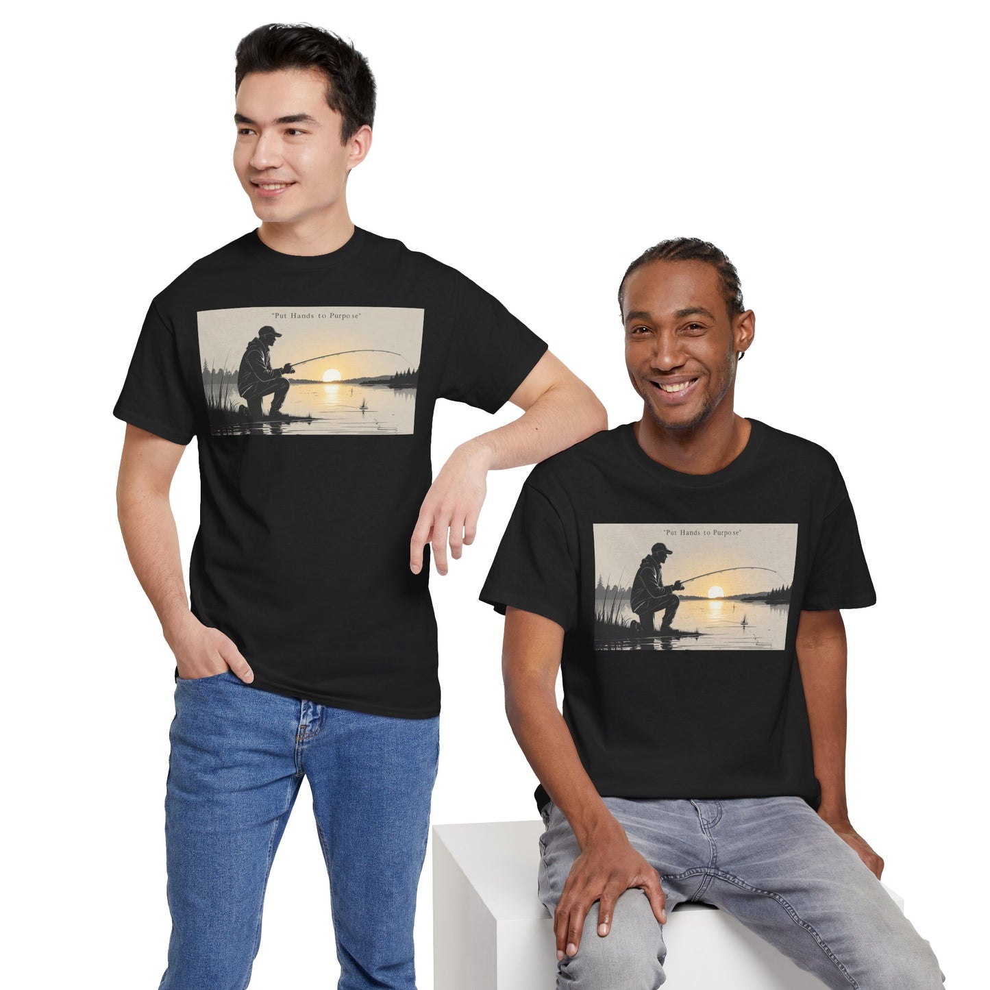 Fishing Graphic Tee, Put Hands to Purpose, Unisex T-Shirt