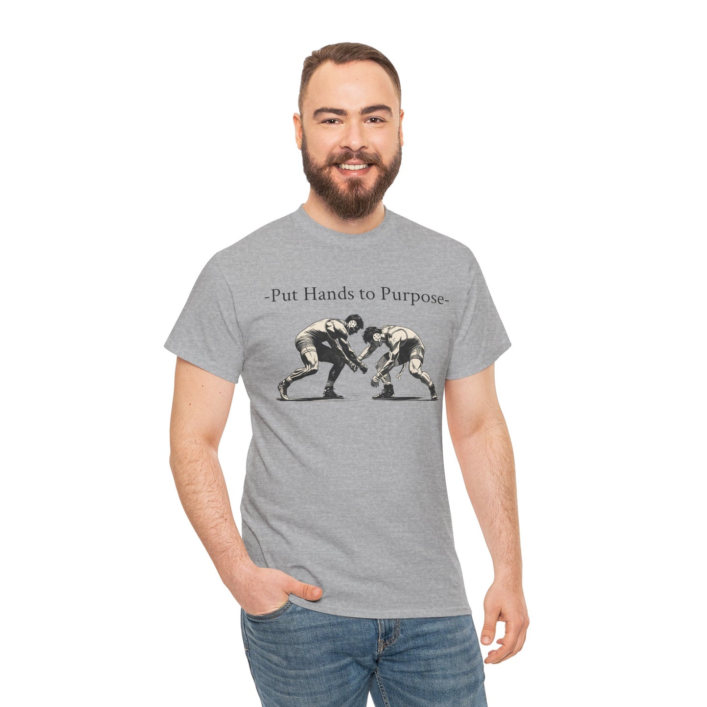 Wrestling Tee, "Put Hands to Purpose" Unisex Shirt for Wrestlers, , Graphic Tee