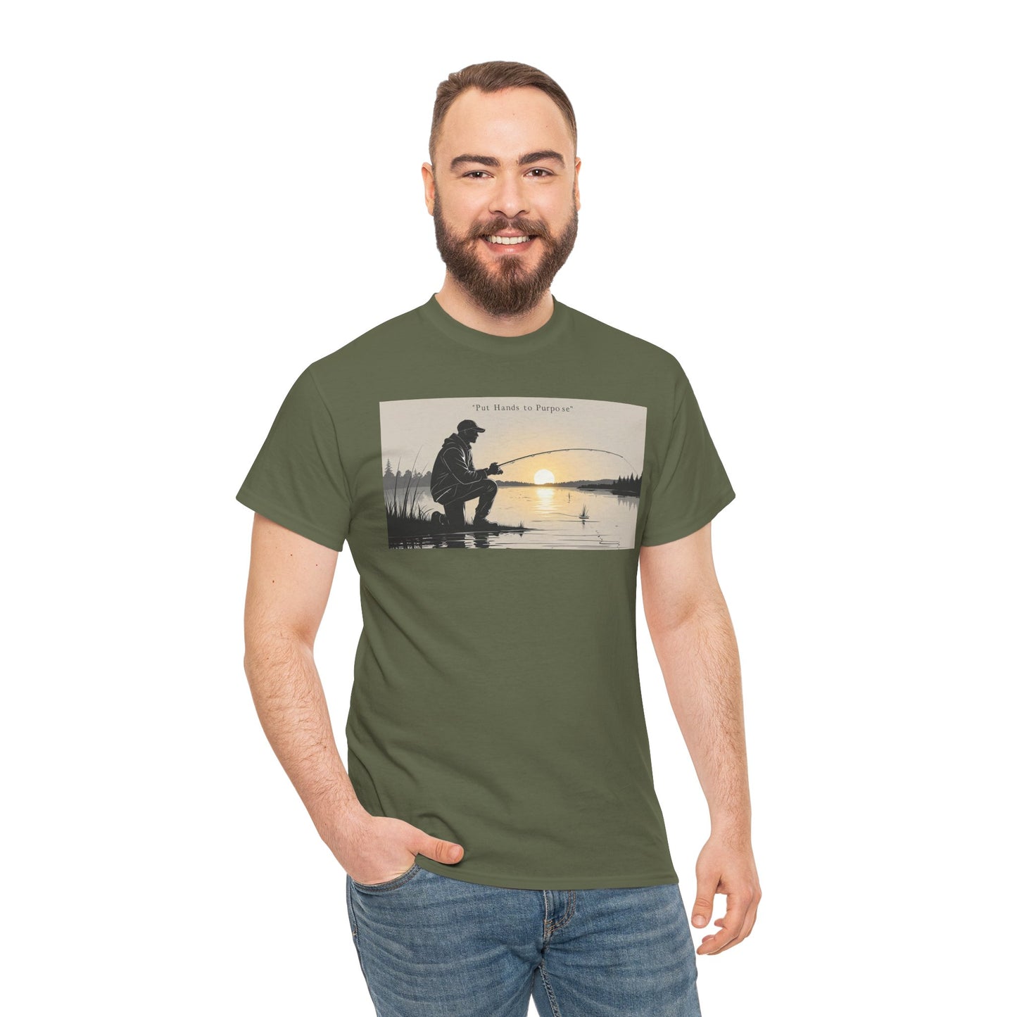 Fishing Graphic Tee, Put Hands to Purpose, Unisex T-Shirt