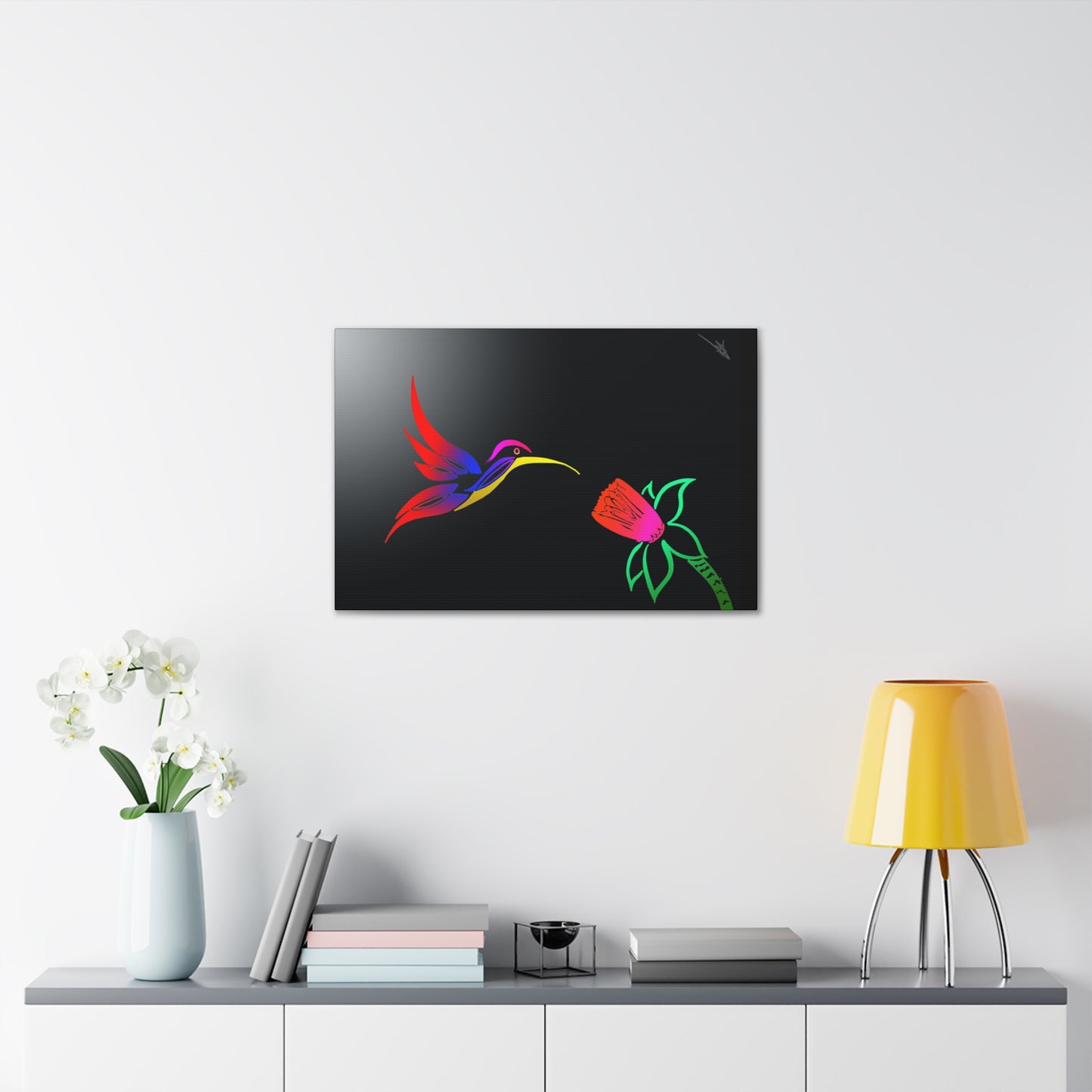 Canvas Gallery Wraps - Humming bird and flower