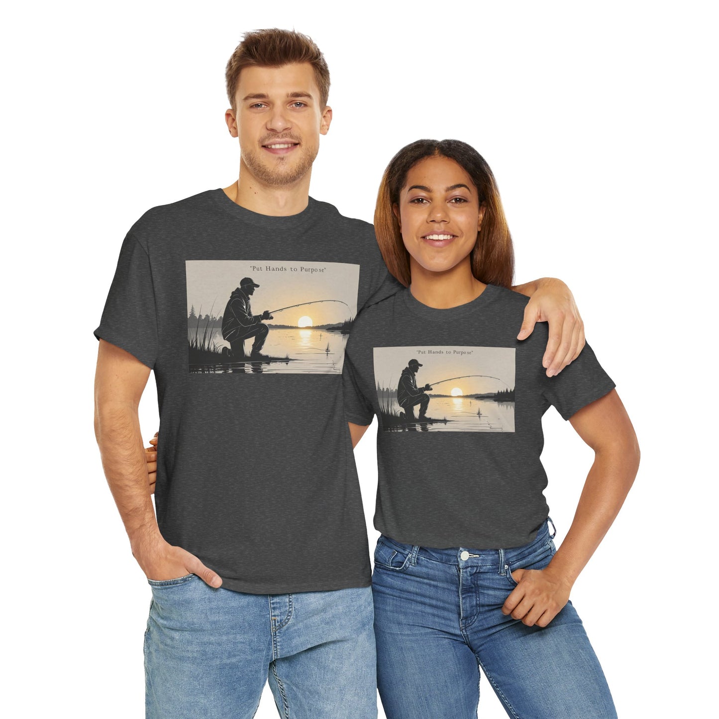 Fishing Graphic Tee, Put Hands to Purpose, Unisex T-Shirt