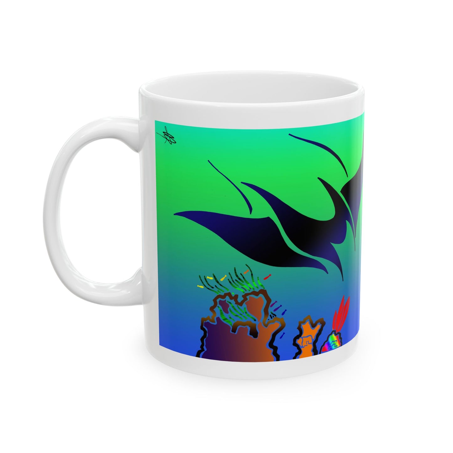 Manta Ray Ceramic Mug (11oz, 15oz)