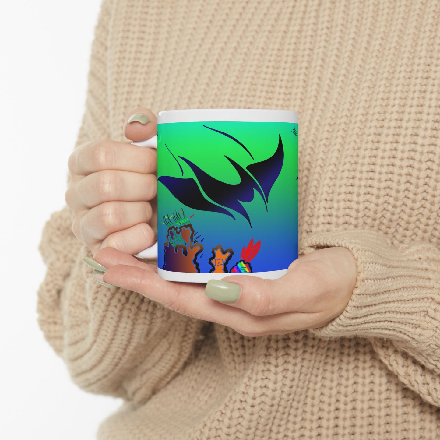 Manta Ray Ceramic Mug (11oz, 15oz)