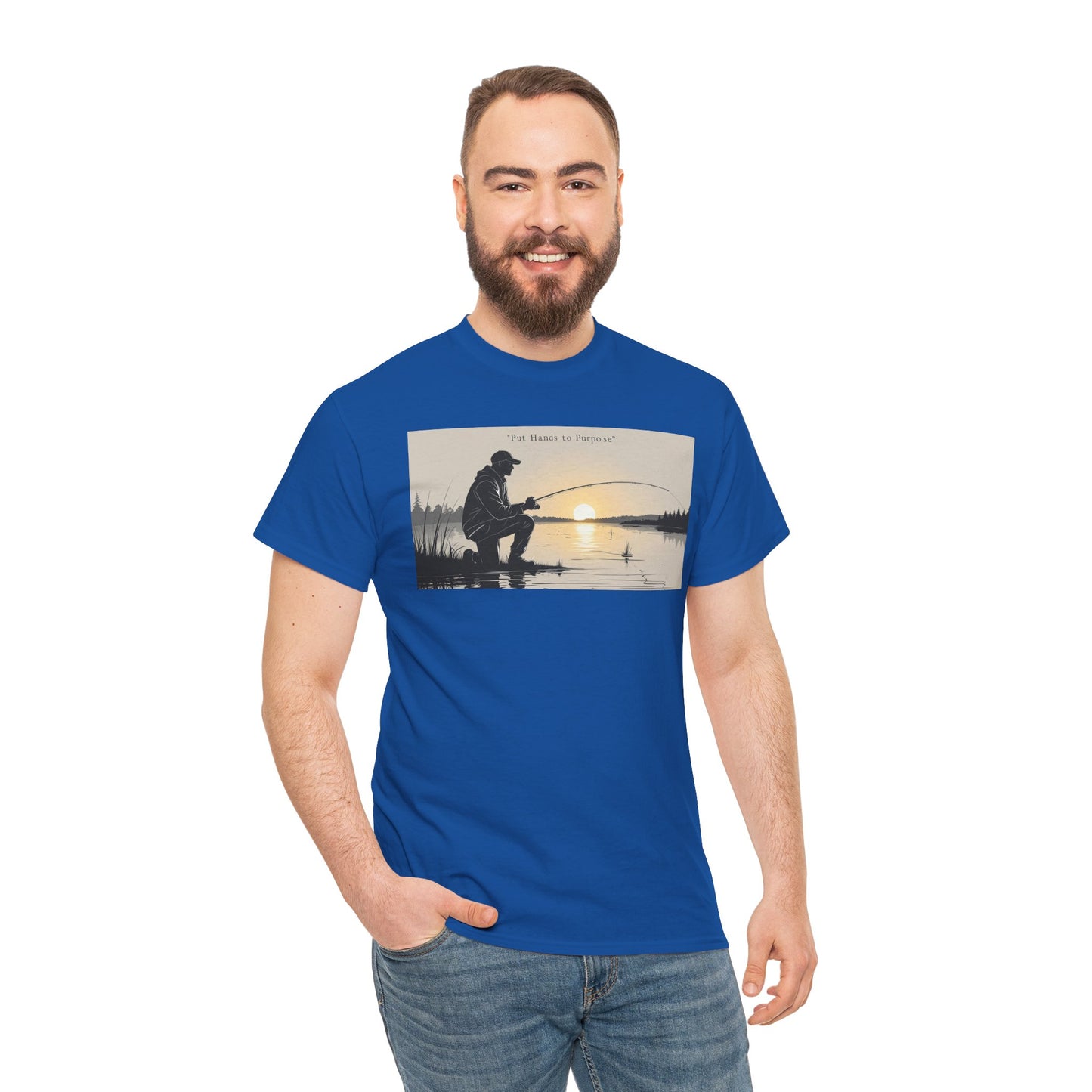 Fishing Graphic Tee, Put Hands to Purpose, Unisex T-Shirt