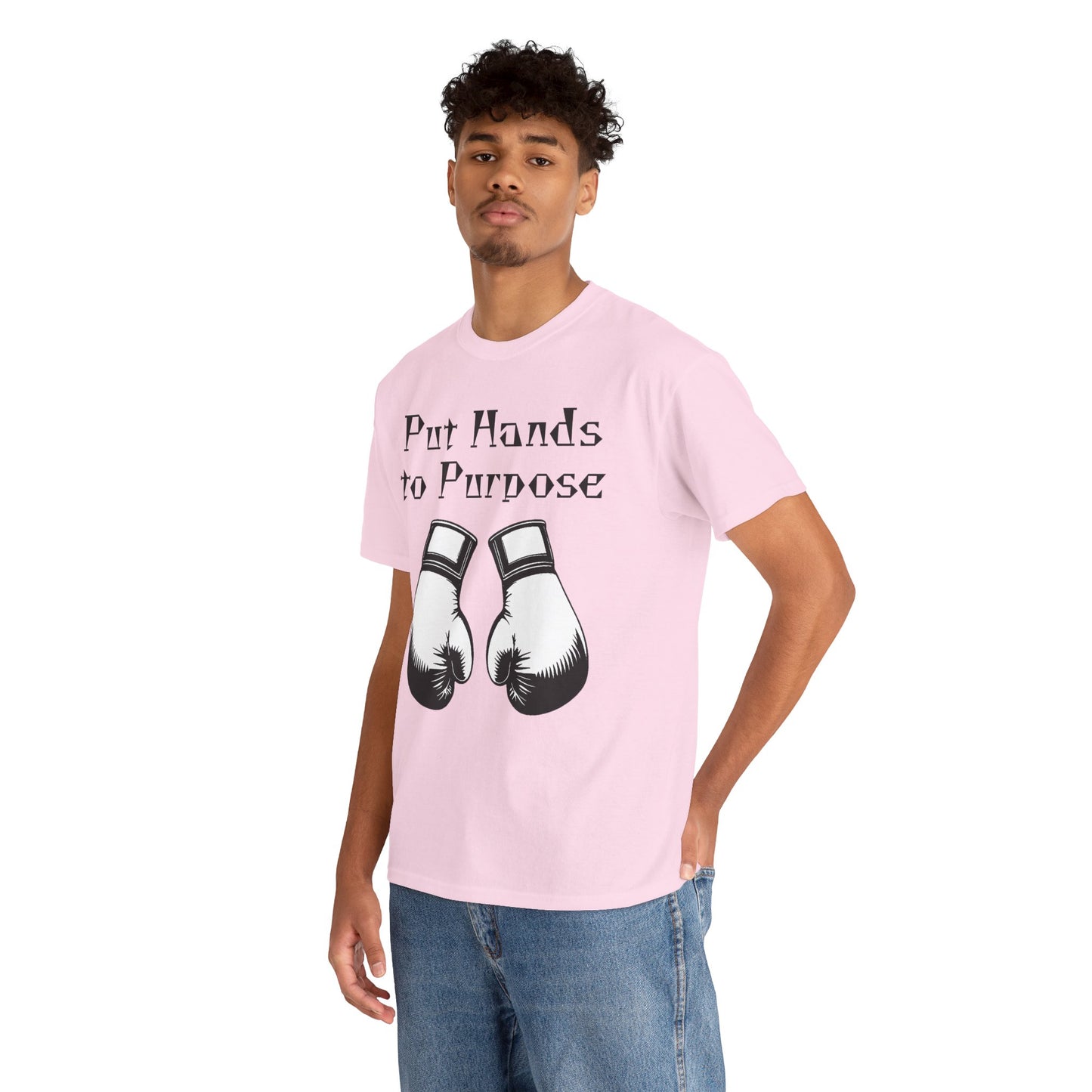 Boxing Tee, "Put Hands to Purpose" Unisex Heavy Cotton Shirt,