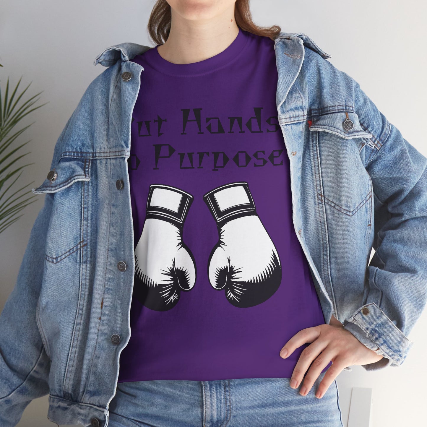 Boxing Tee, "Put Hands to Purpose" Unisex Heavy Cotton Shirt,