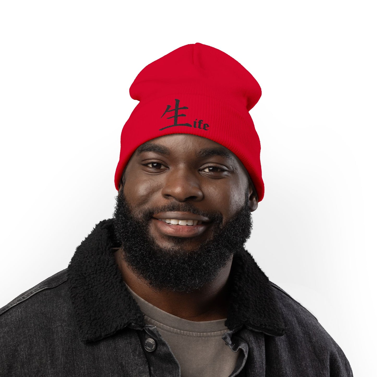 Life by Jack Spade embroidered Knit Beanie, Cuffed Winter Hat