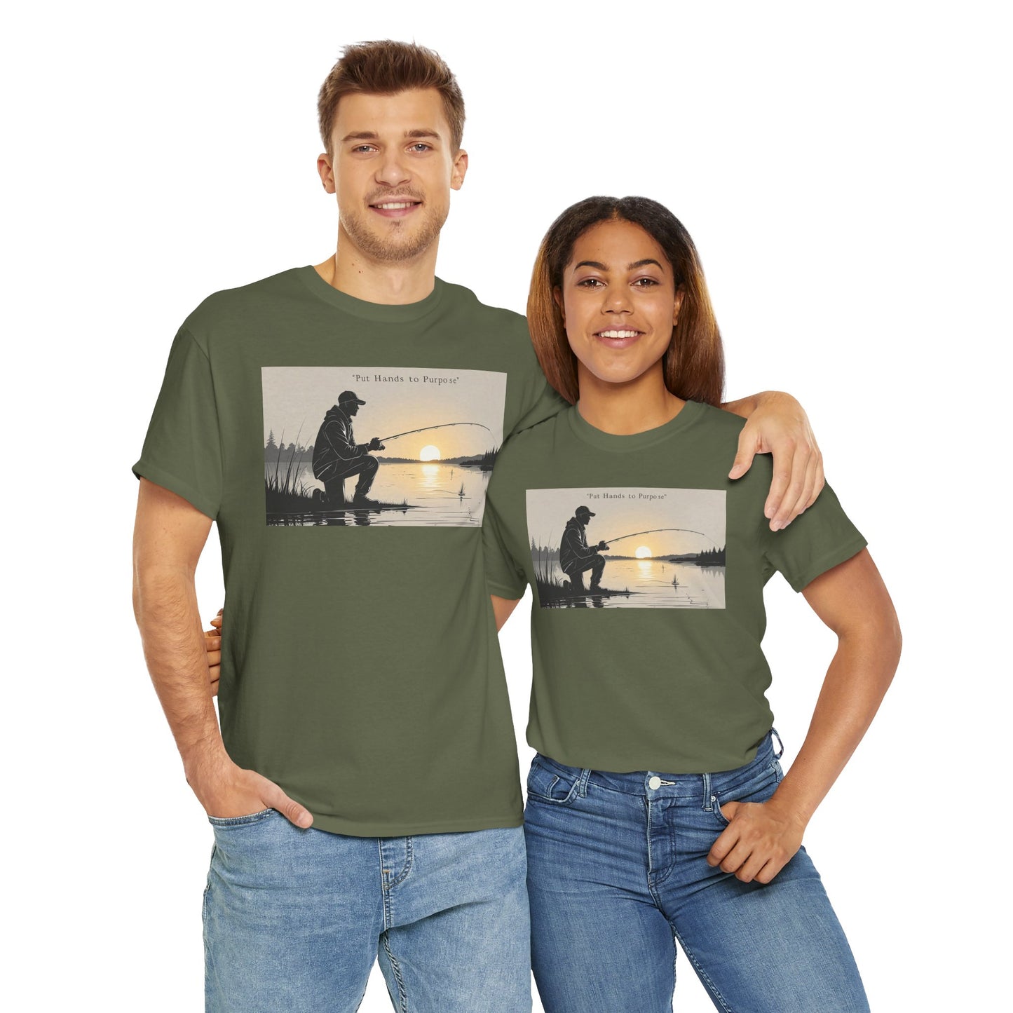 Fishing Graphic Tee, Put Hands to Purpose, Unisex T-Shirt