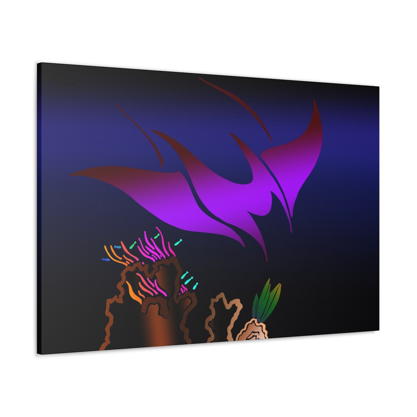 Canvas Wrap Manta Ray Ocean Art