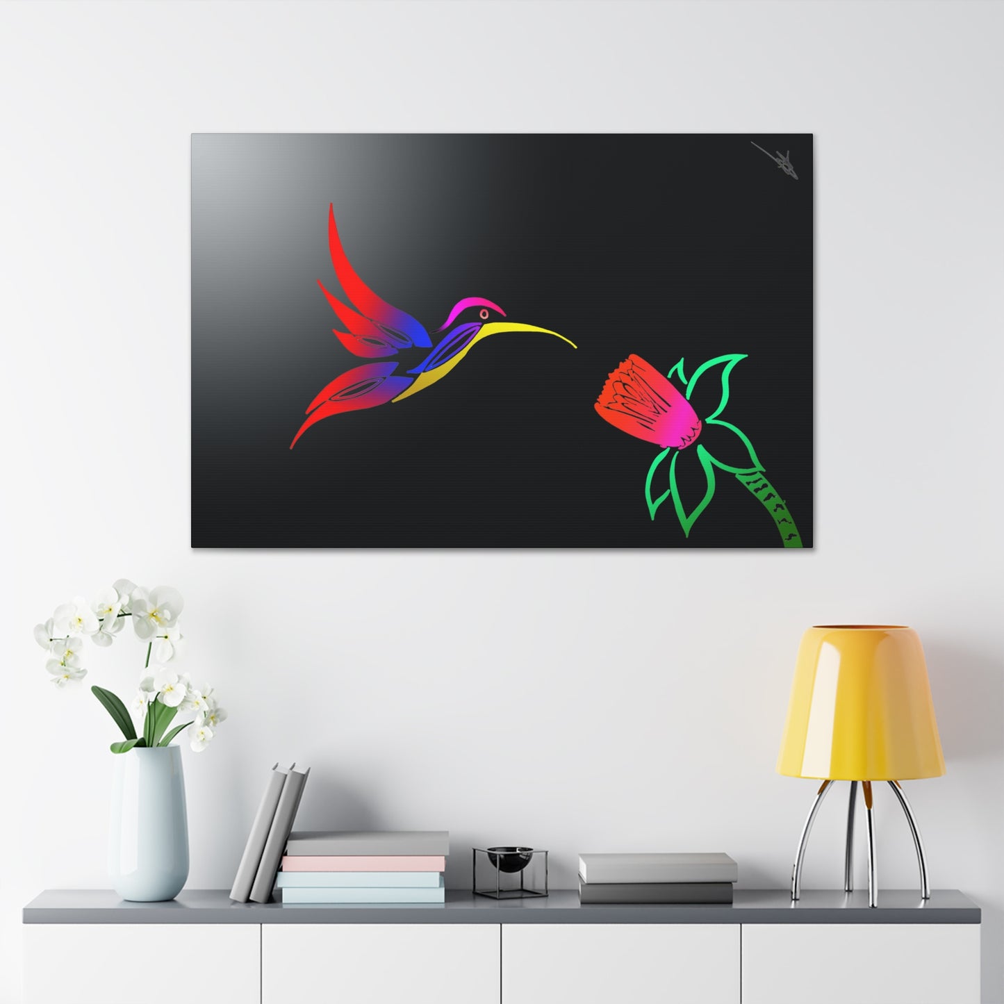 Canvas Gallery Wraps - Humming bird and flower