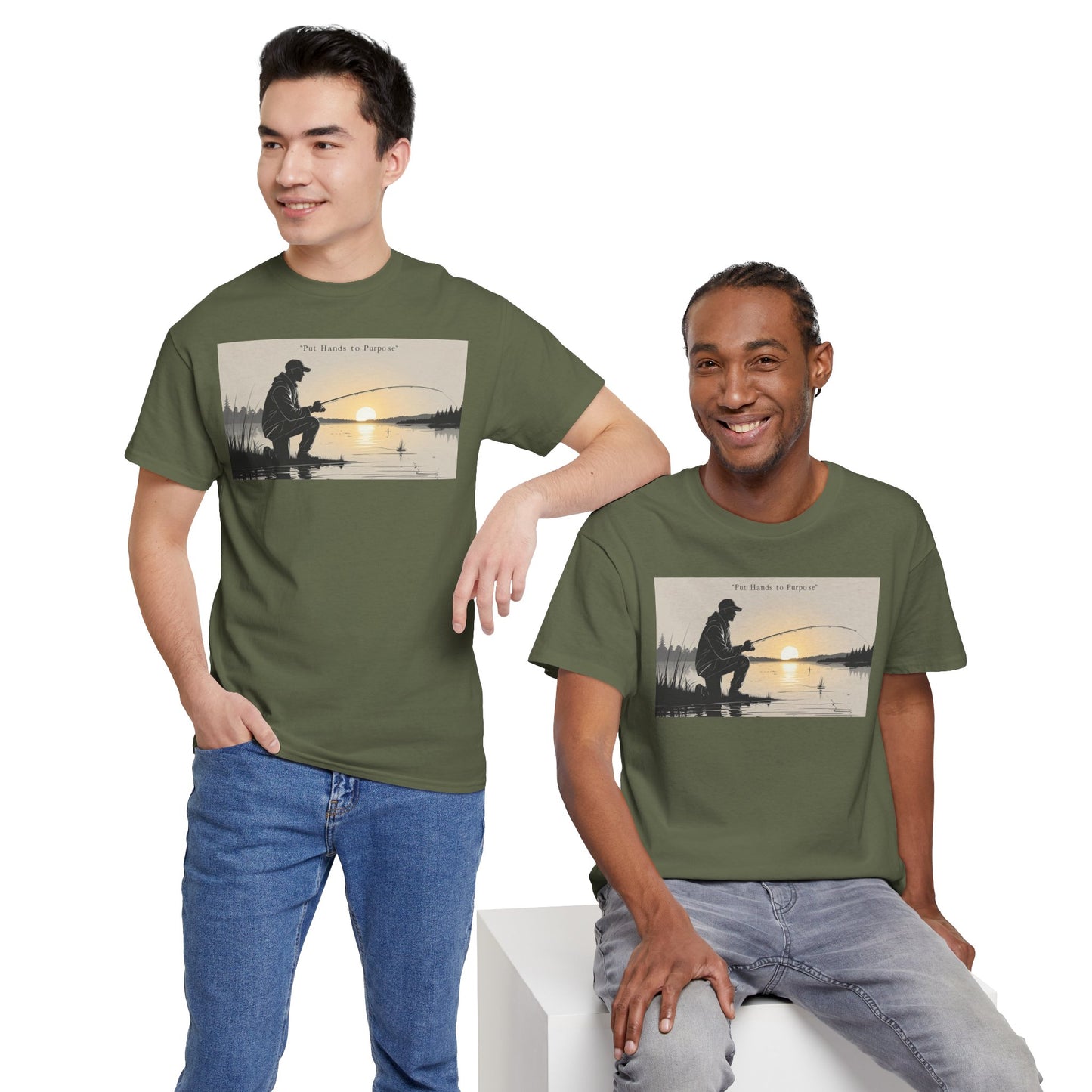 Fishing Graphic Tee, Put Hands to Purpose, Unisex T-Shirt