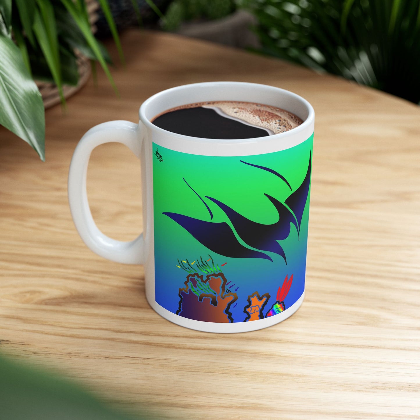 Manta Ray Ceramic Mug (11oz, 15oz)
