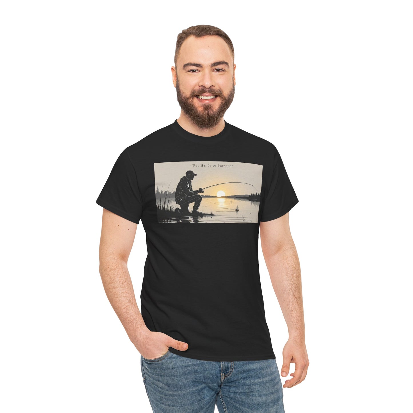 Fishing Graphic Tee, Put Hands to Purpose, Unisex T-Shirt