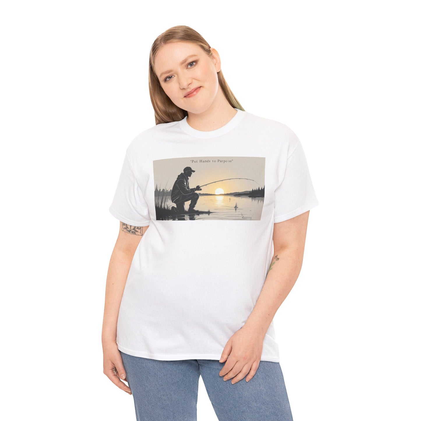 Fishing Graphic Tee, Put Hands to Purpose, Unisex T-Shirt