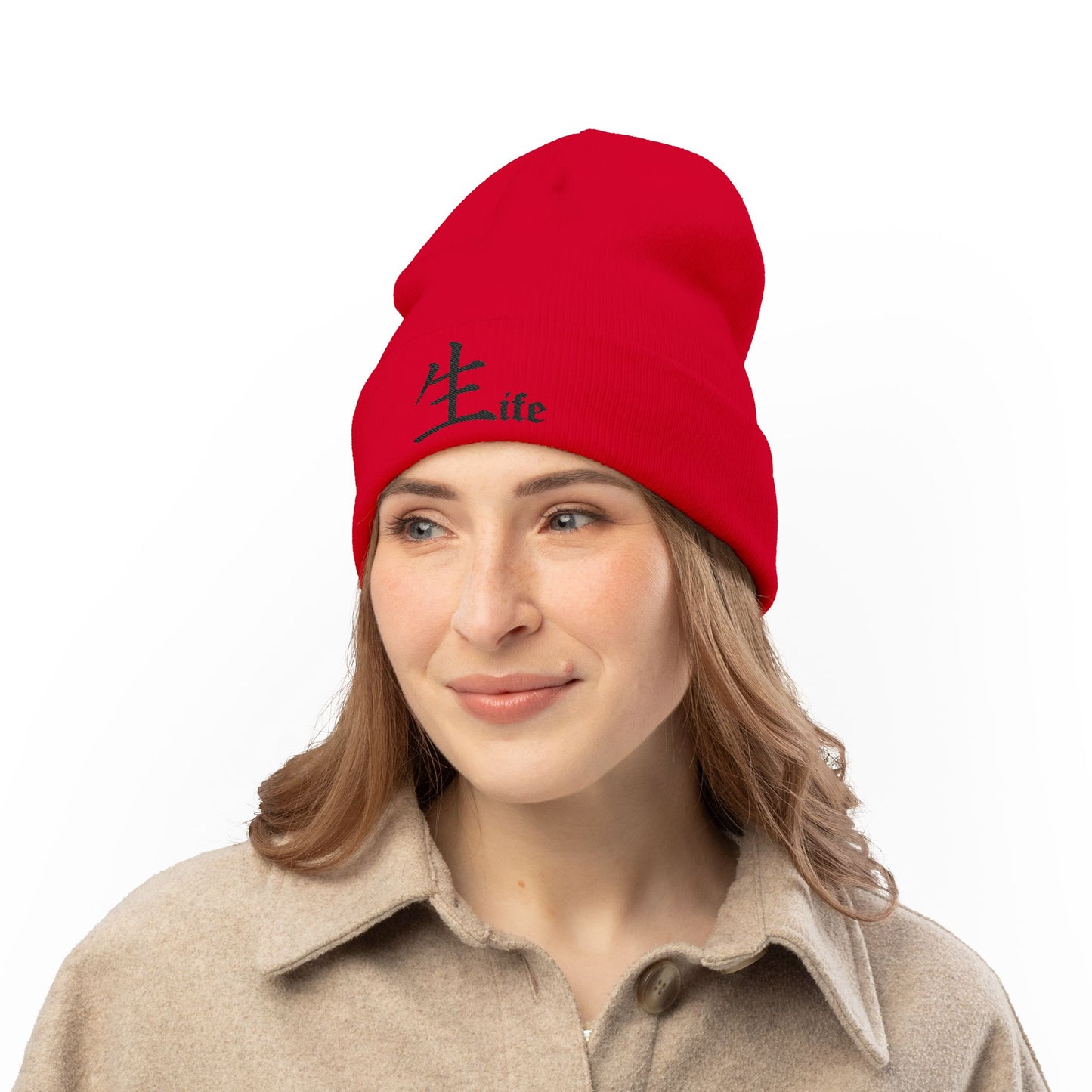 Life by Jack Spade embroidered Knit Beanie, Cuffed Winter Hat
