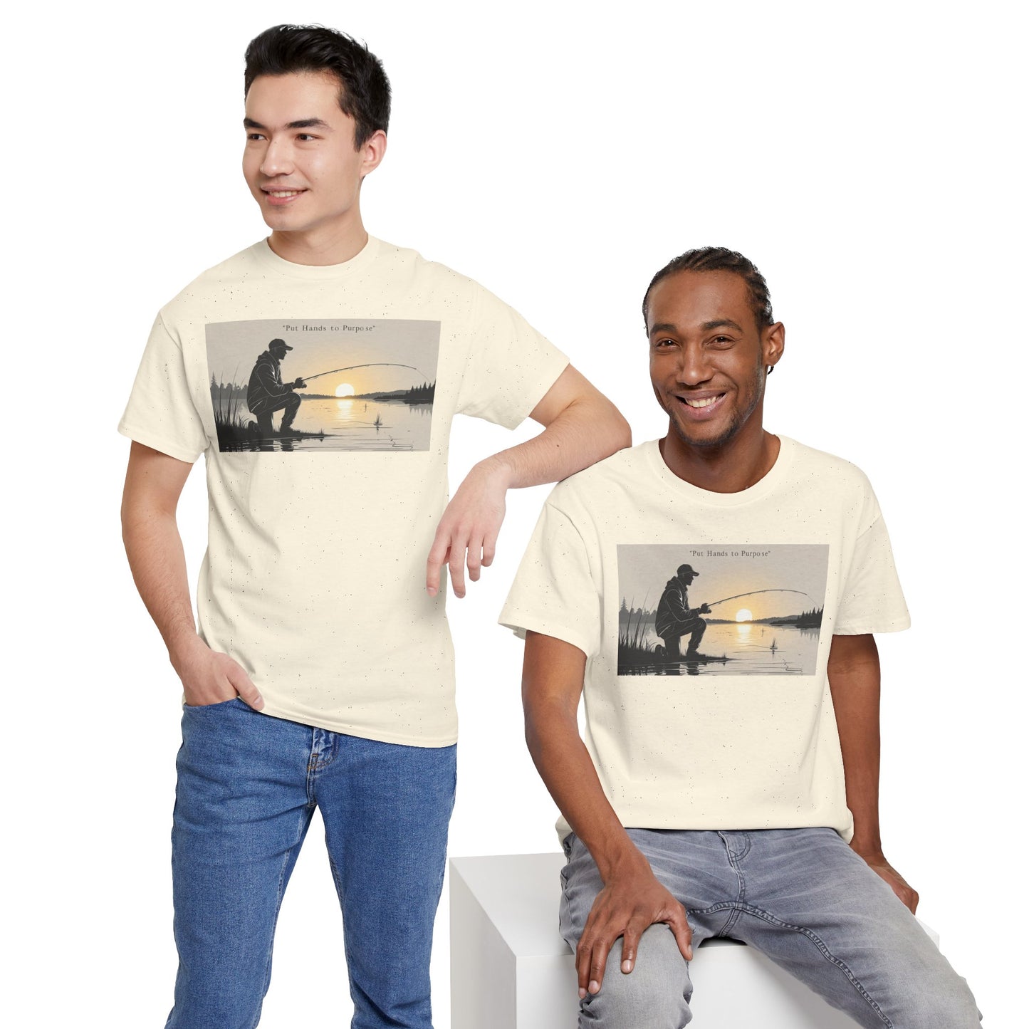 Fishing Graphic Tee, Put Hands to Purpose, Unisex T-Shirt
