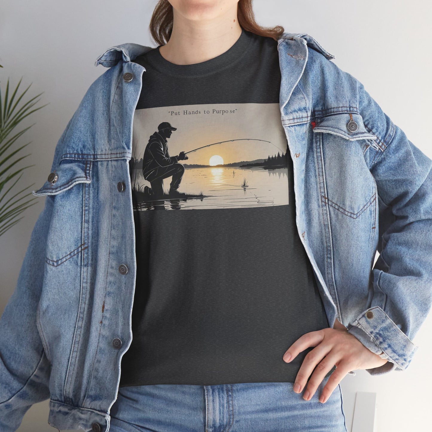 Fishing Graphic Tee, Put Hands to Purpose, Unisex T-Shirt
