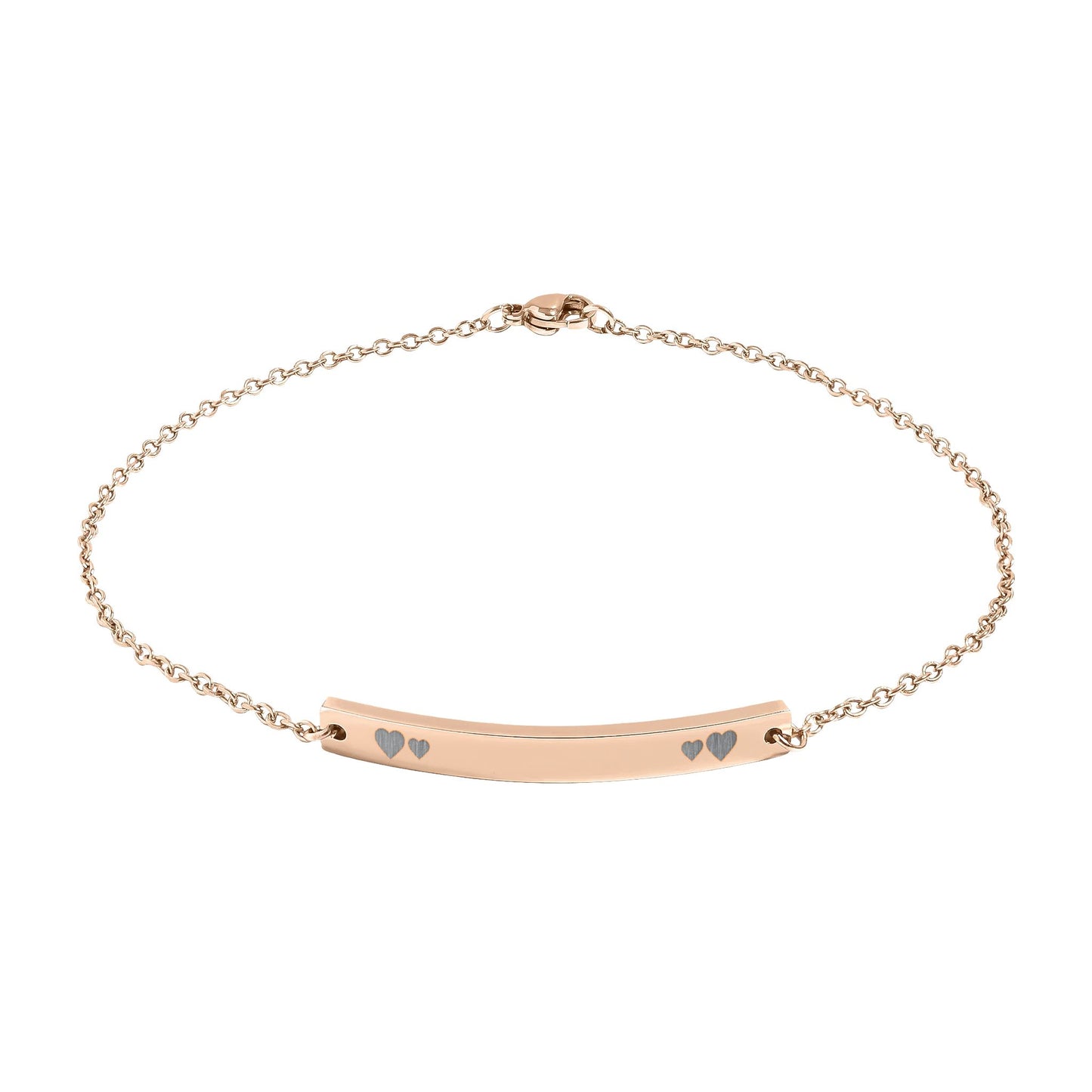 Engravable Curved Bar Anklet – Personalized Minimalist Chain for Gifts & Everyday Wear
