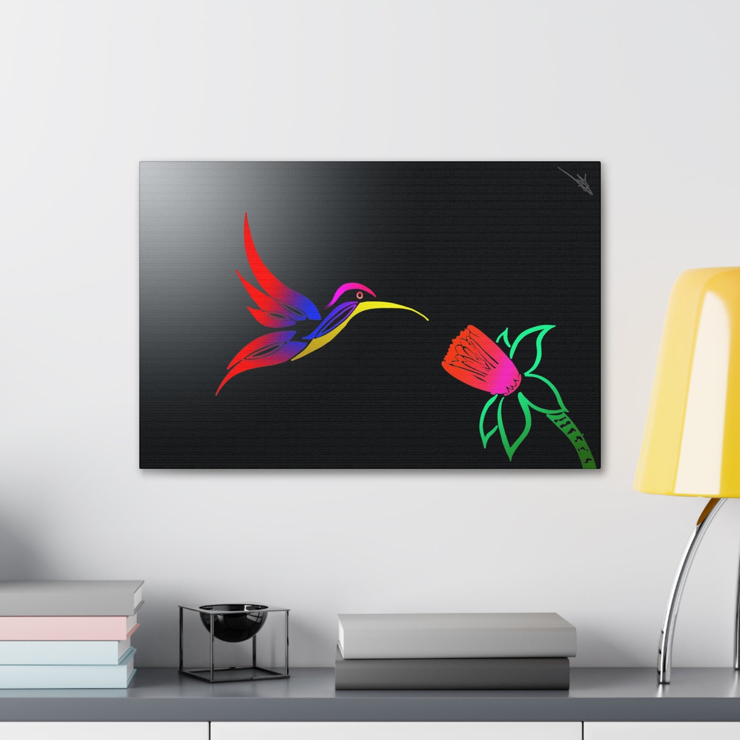 Canvas Gallery Wraps - Humming bird and flower