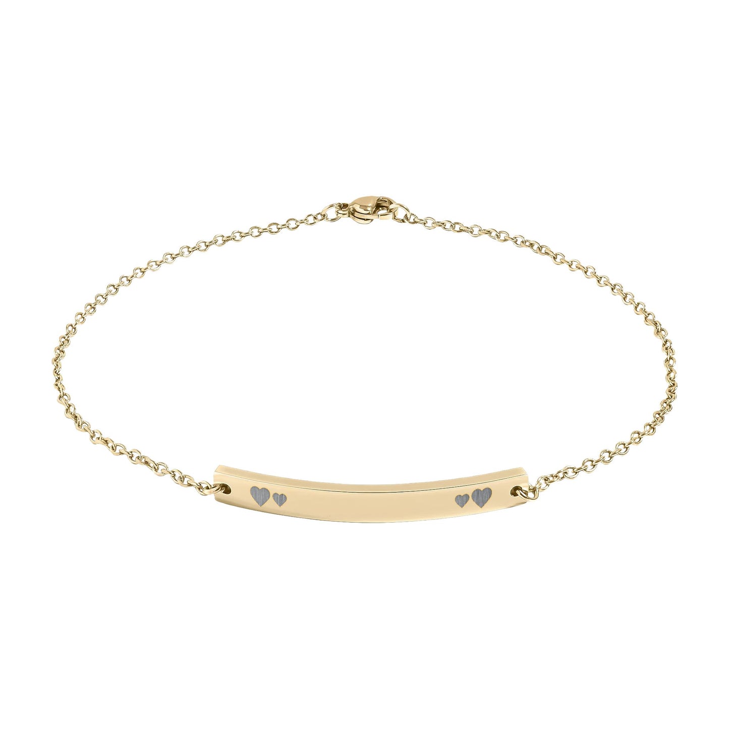Engravable Curved Bar Anklet – Personalized Minimalist Chain for Gifts & Everyday Wear