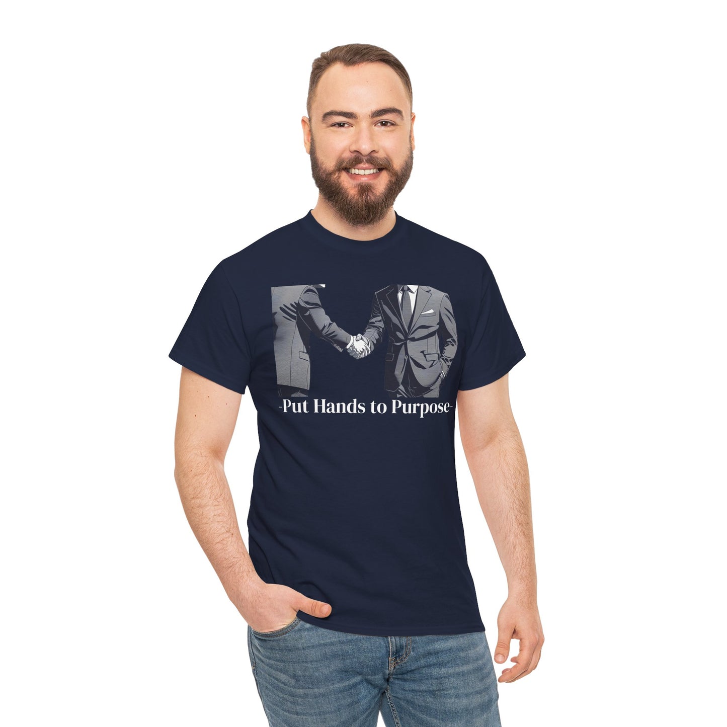 Business Men Shaking Hands Graphic T-Shirt "Put Hands to Purpose