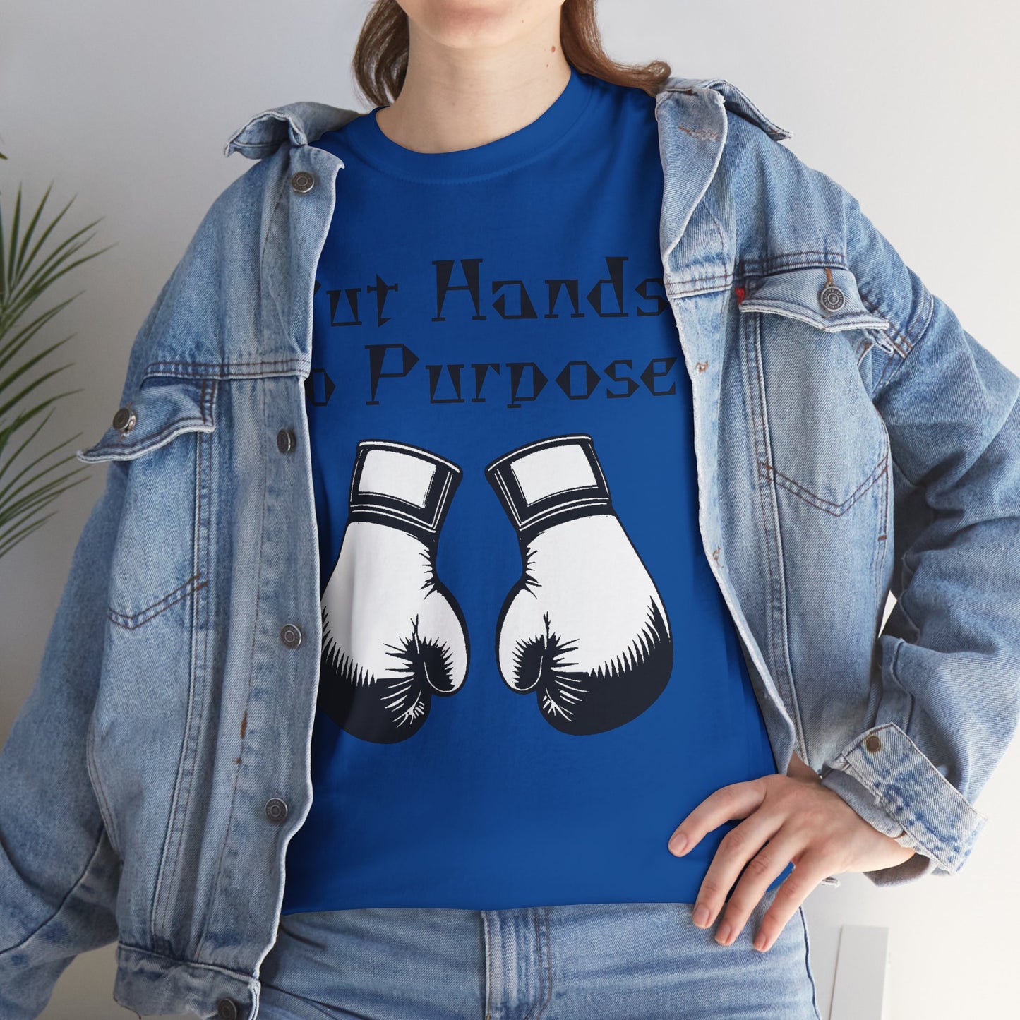 Boxing Tee, "Put Hands to Purpose" Unisex Heavy Cotton Shirt,