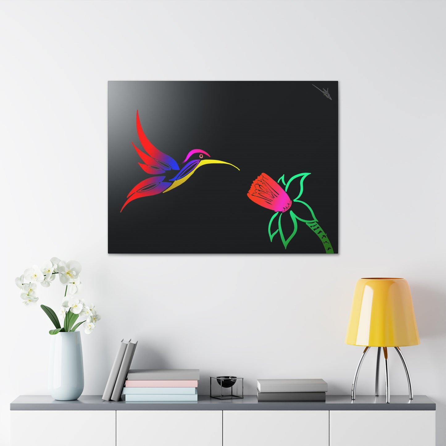 Canvas Gallery Wraps - Humming bird and flower