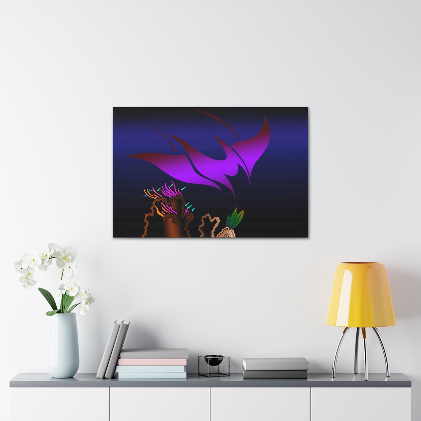 Canvas Wrap Manta Ray Ocean Art