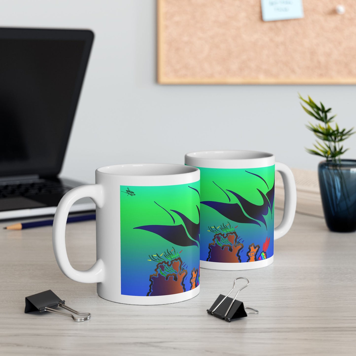 Manta Ray Ceramic Mug (11oz, 15oz)