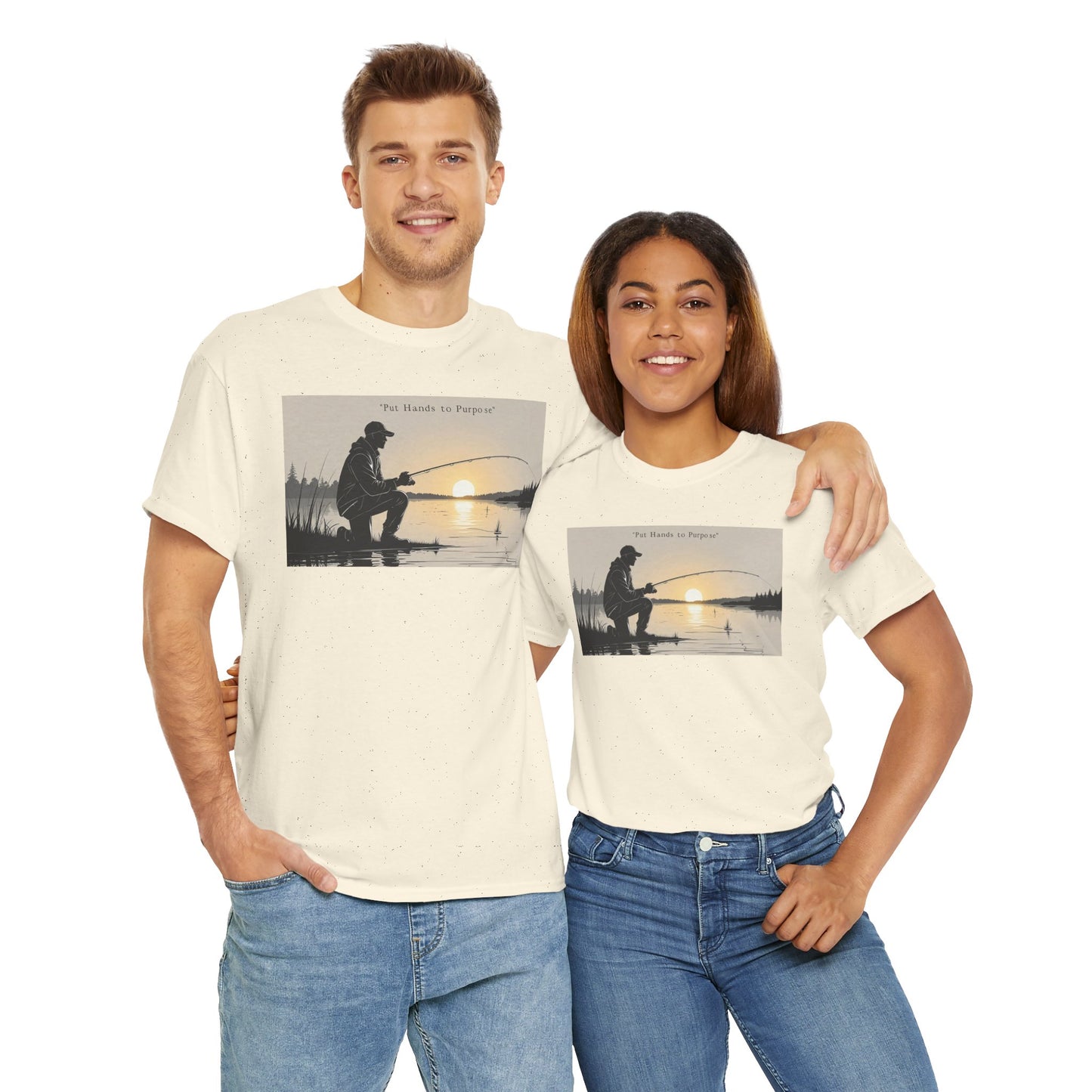 Fishing Graphic Tee, Put Hands to Purpose, Unisex T-Shirt