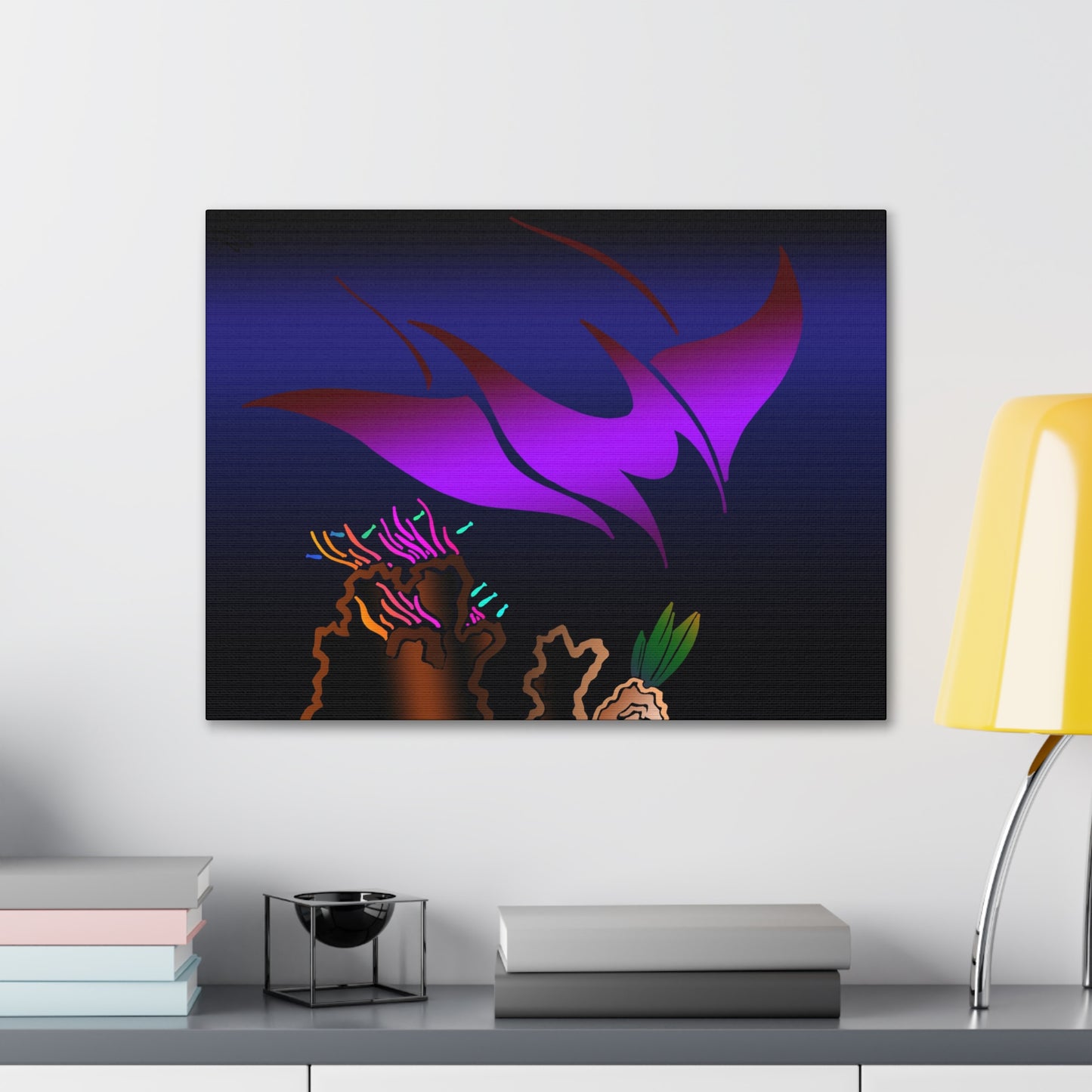 Canvas Wrap Manta Ray Ocean Art