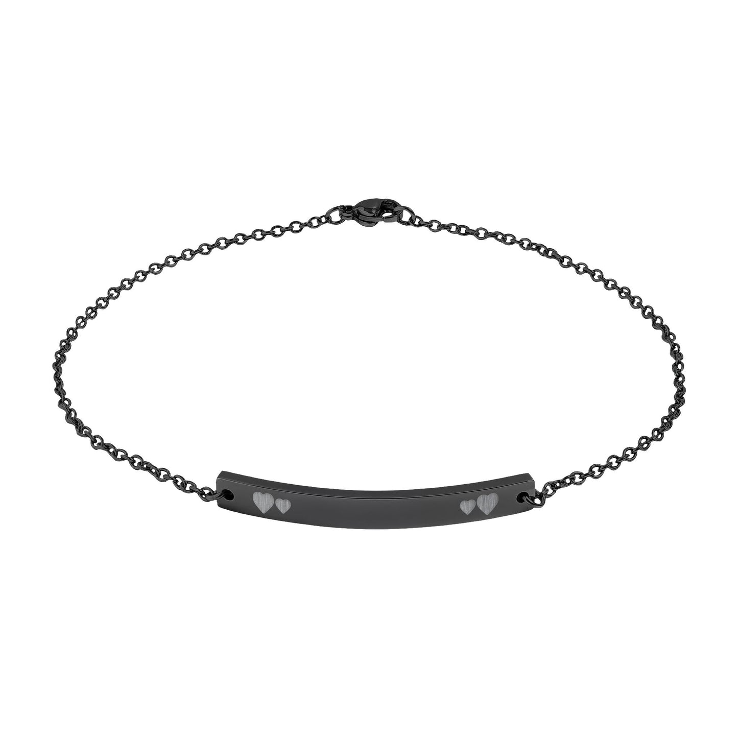 Engravable Curved Bar Anklet – Personalized Minimalist Chain for Gifts & Everyday Wear