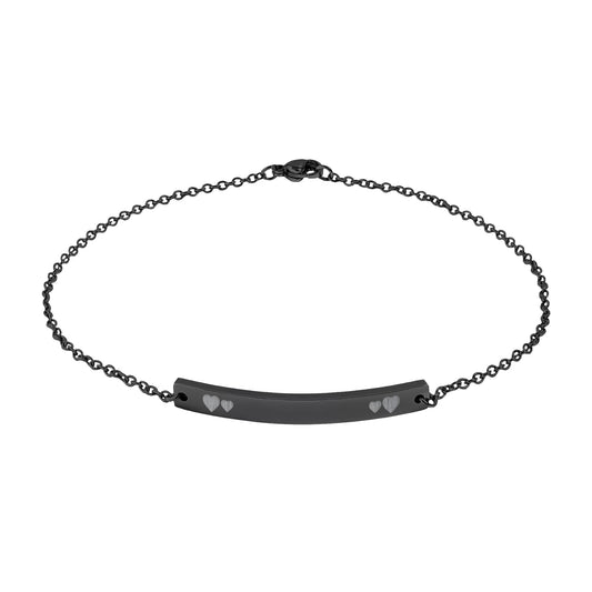 Engravable Curved Bar Anklet – Personalized Minimalist Chain for Gifts & Everyday Wear