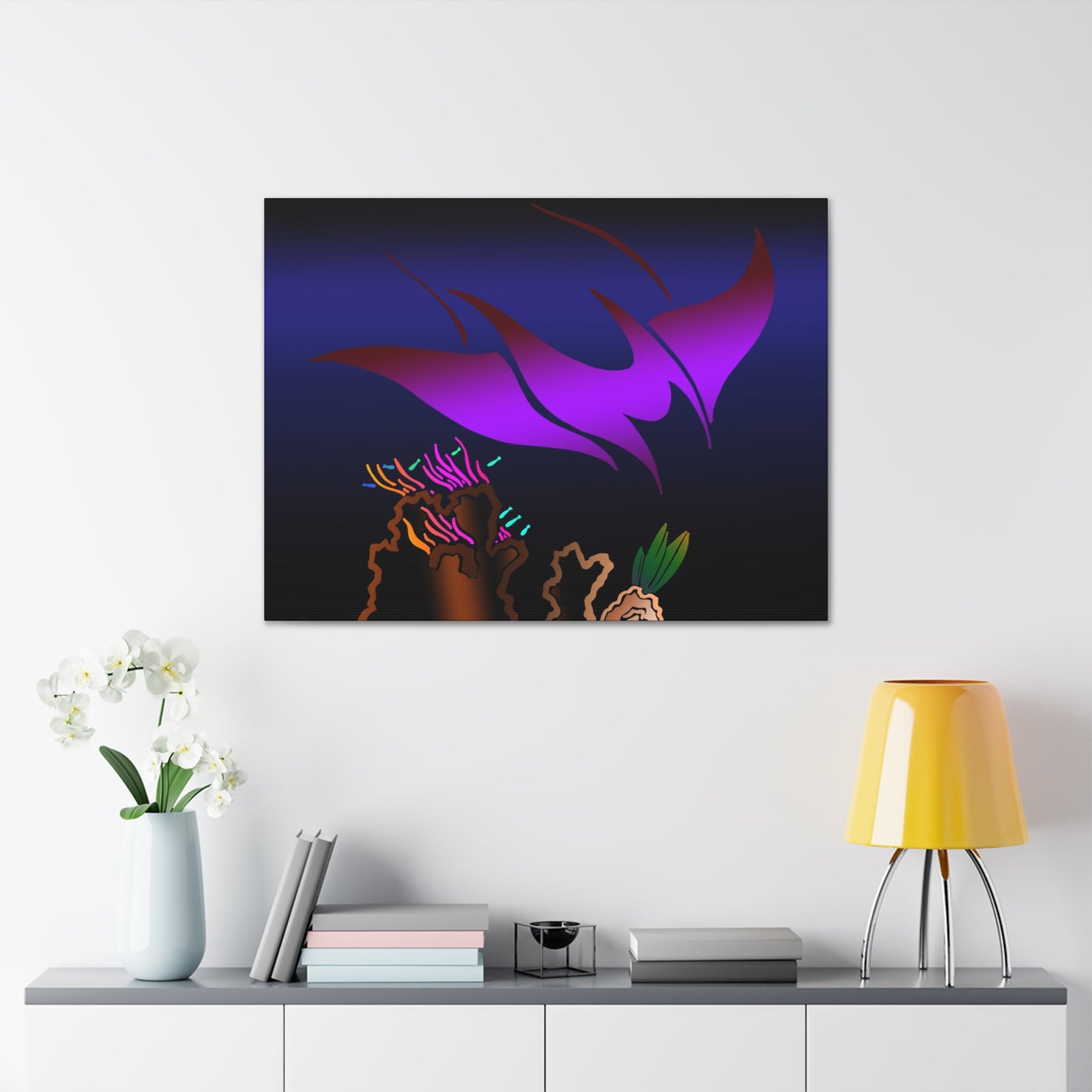 Canvas Wrap Manta Ray Ocean Art