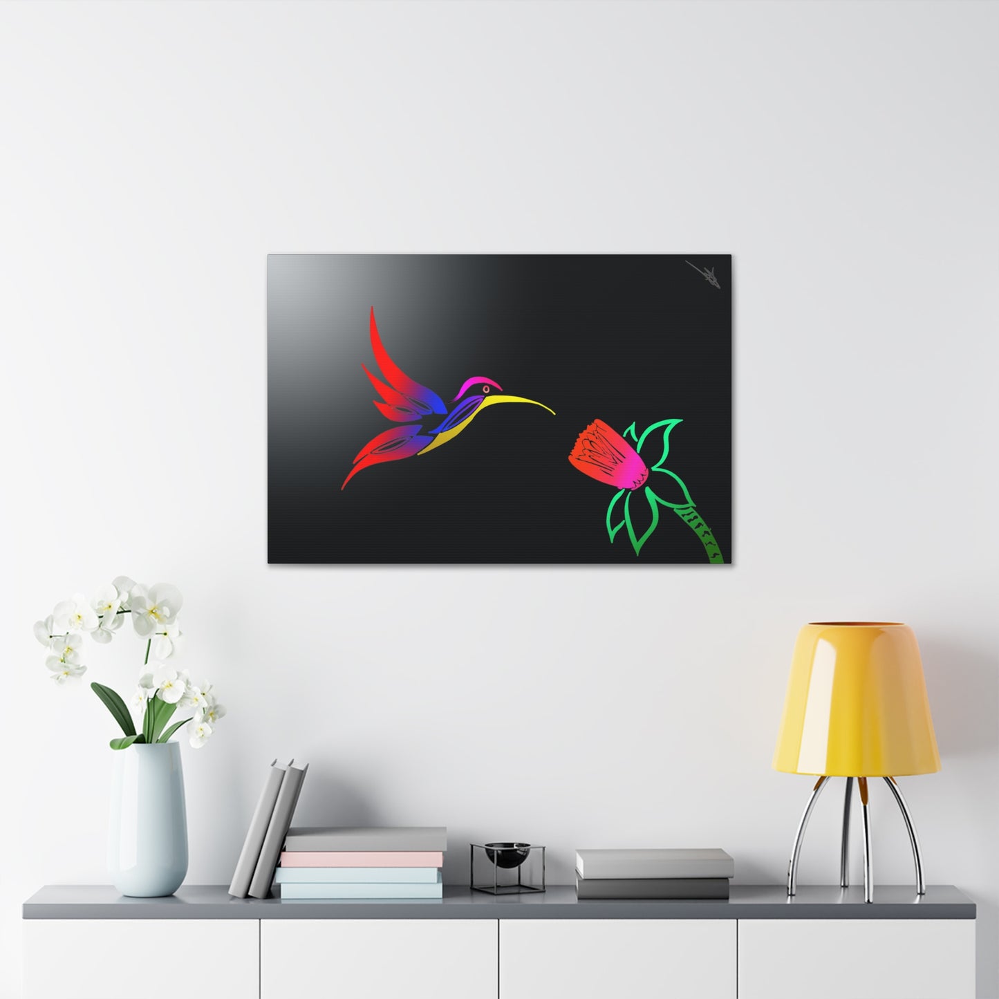 Canvas Gallery Wraps - Humming bird and flower