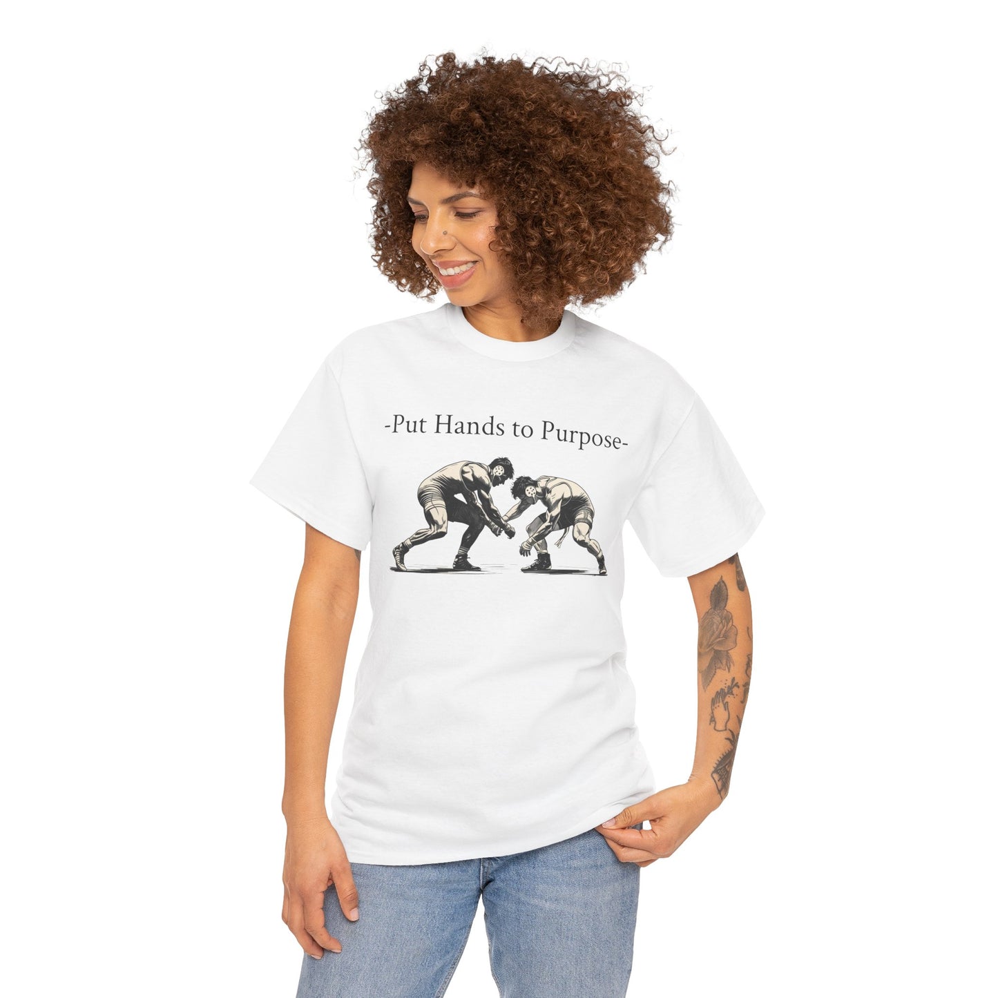 Wrestling Tee, "Put Hands to Purpose" Unisex Shirt for Wrestlers, , Graphic Tee