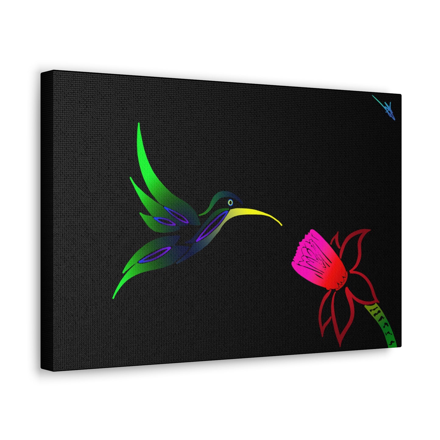 Canvas Wall Art - Humming Bird and Flower Design