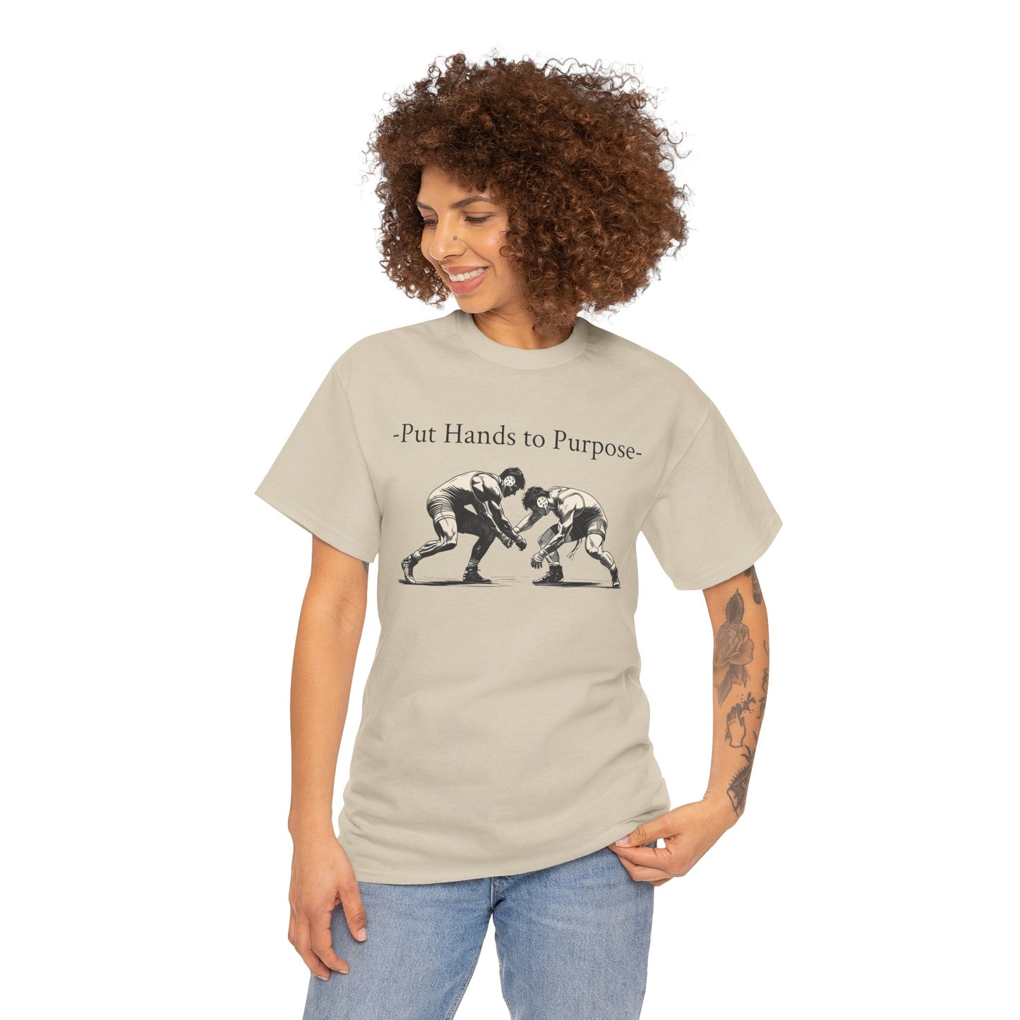 Wrestling Tee, "Put Hands to Purpose" Unisex Shirt for Wrestlers, , Graphic Tee