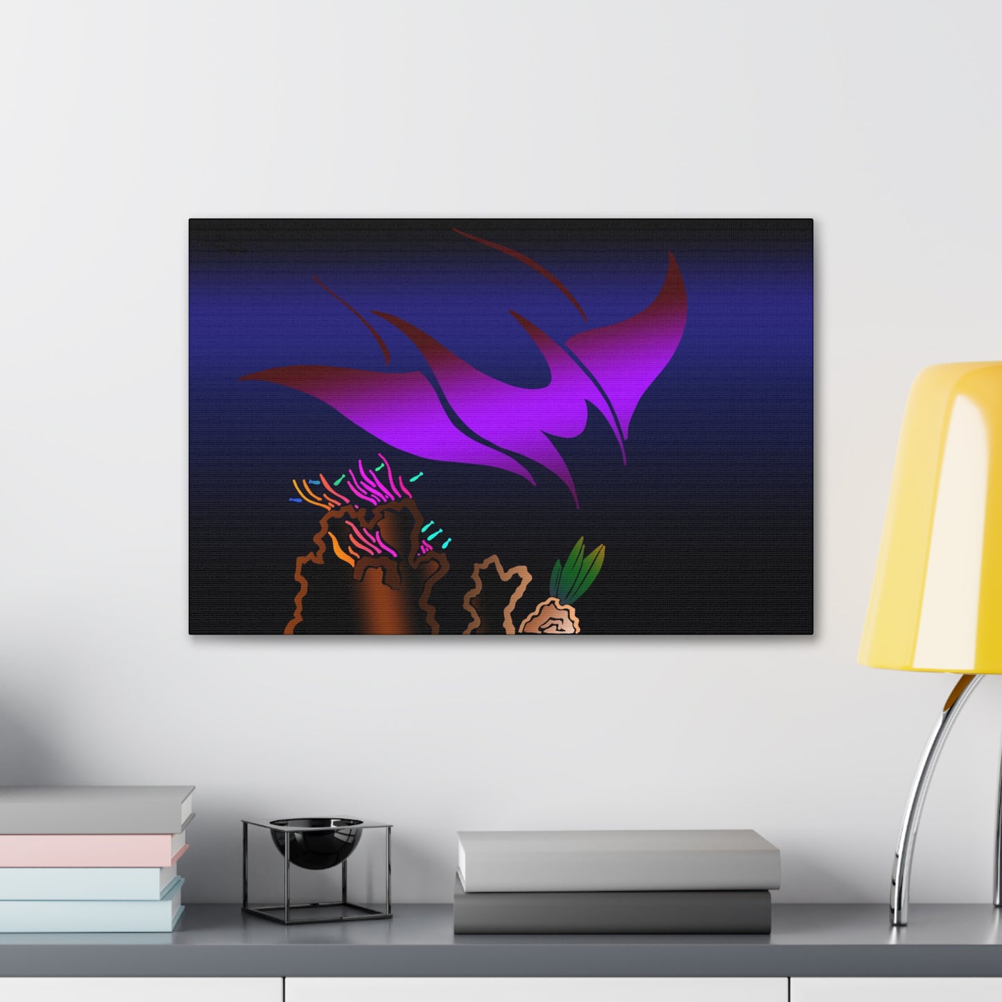 Canvas Wrap Manta Ray Ocean Art