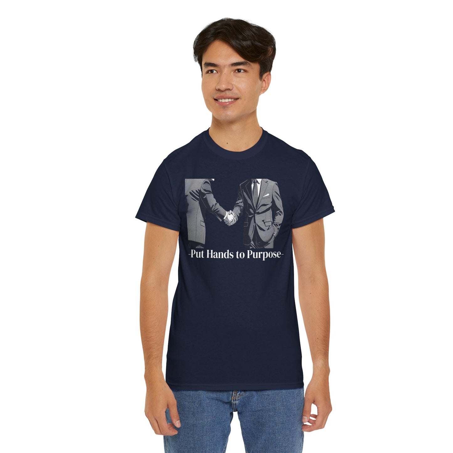 Business Men Shaking Hands Graphic T-Shirt "Put Hands to Purpose