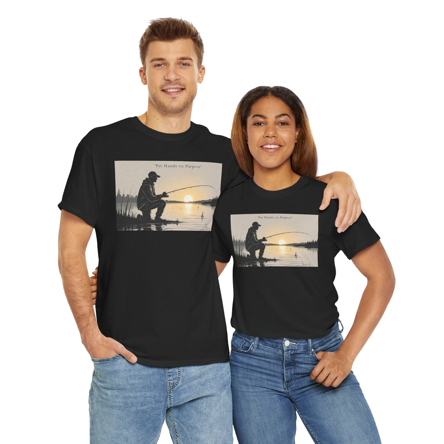 Fishing Graphic Tee, Put Hands to Purpose, Unisex T-Shirt