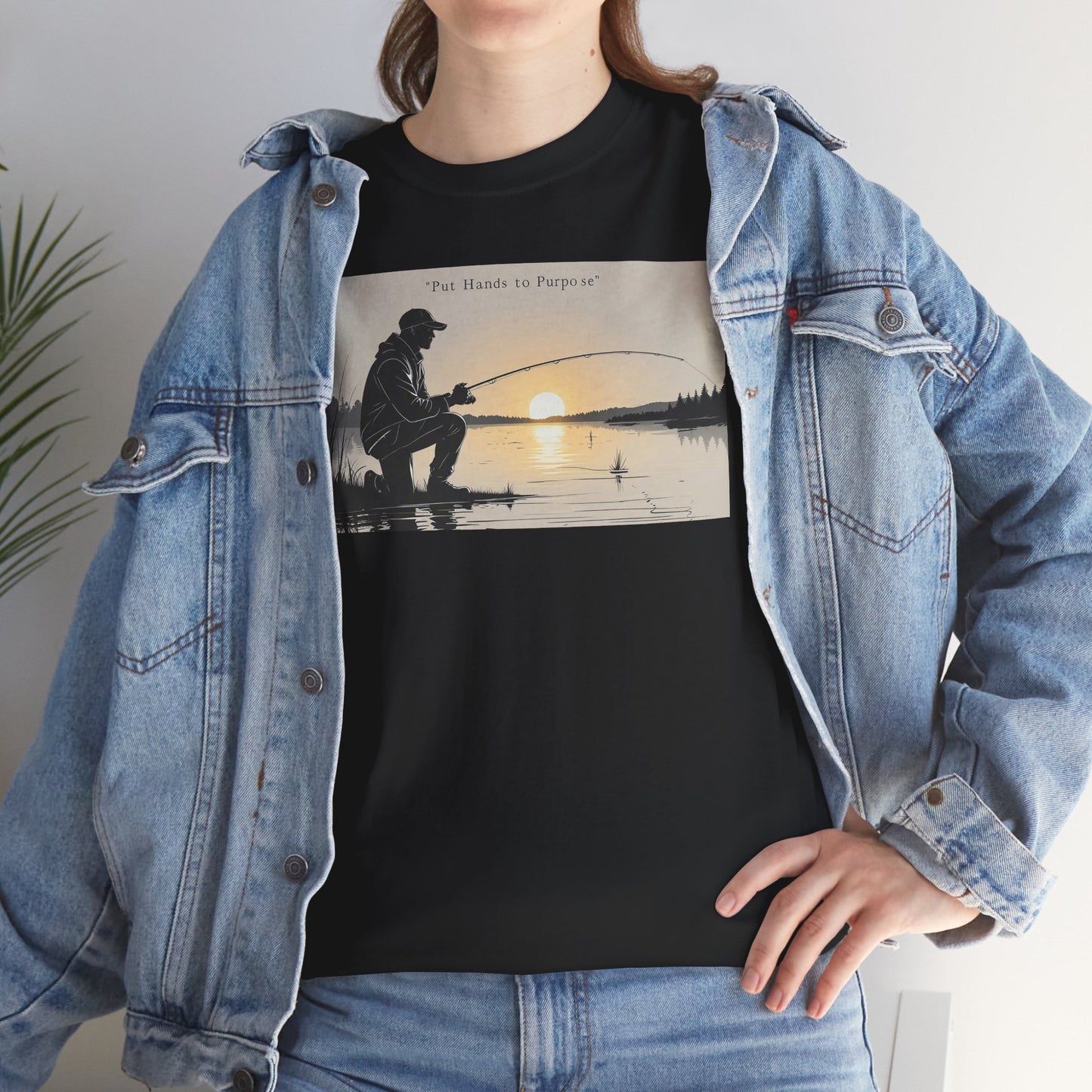 Fishing Graphic Tee, Put Hands to Purpose, Unisex T-Shirt