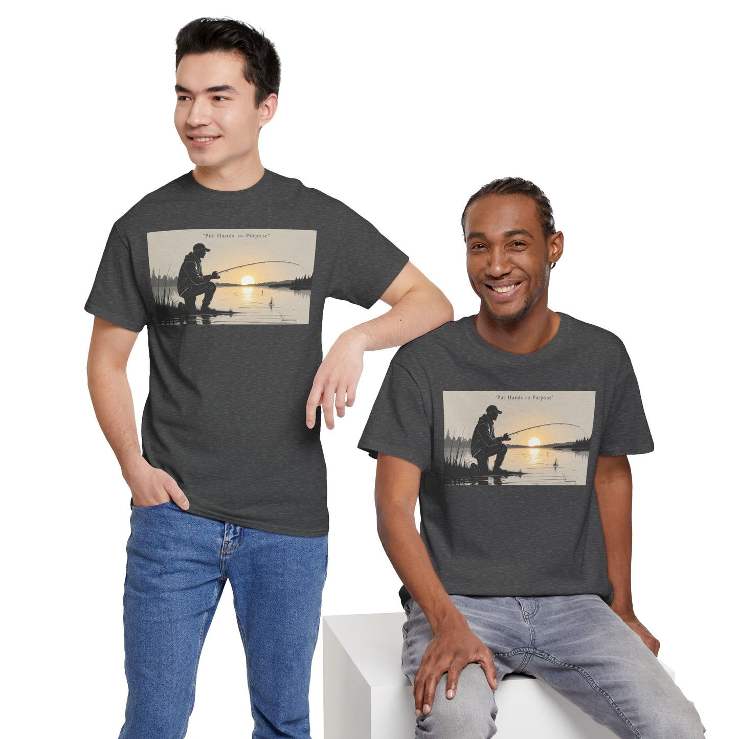 Fishing Graphic Tee, Put Hands to Purpose, Unisex T-Shirt